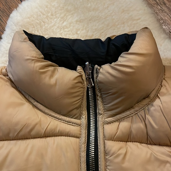 Reversible Black/Tan High Neck Puffer Jacket - Picture 6 of 9
